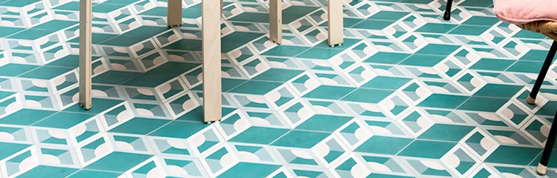 Blue cement tiles for contemporary homes